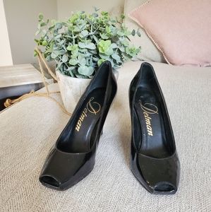 Authentic Delman peep toe heels size 5M 35